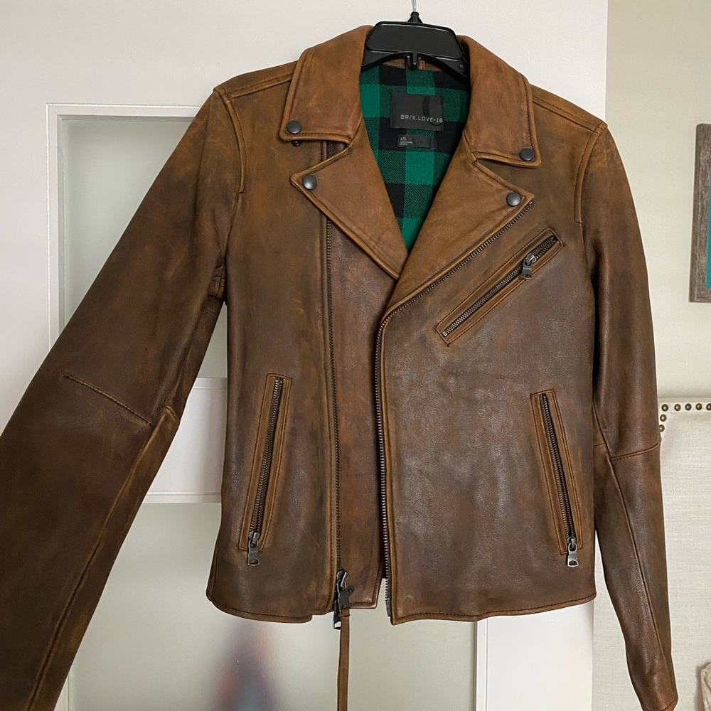 Banana Republic x Kevin Love (BR/K. Love-18) Leather Moto Biker Jacket